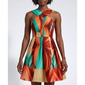 NWT AQ/AQ Multicolored Crisscross Strap Fit & Flare Mini Dress 4 | Avant-Garde